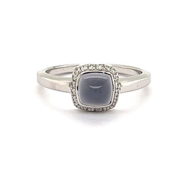 Fred of Paris Paindesure Chalcedony & Diamond 18k Rose Gold Ring - Size 7.25