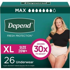 Blush Adult Incontinence Underwear, Extra-Large Size, 26 Count, Comfortable Fit