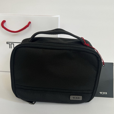 Tumi Black Cube Travel Pouch Accessory Zipper Bag