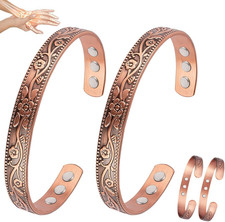 Copper Magnetic Bracelet for Women and Men Ultra Strength Magnets 99.9 Pure Cop