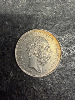 Sachsen 2 Mark 1902 E Albert auf den Tod des Königs J.127 Top Zustand