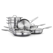 Calphalon 3-Ply Stainless Steel Cookware Set 13 Piece 13-Piece Set, Silver