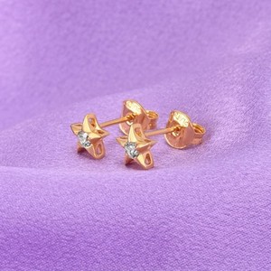 Authentic Petite Star Stud Earrings 24K Gold Plated