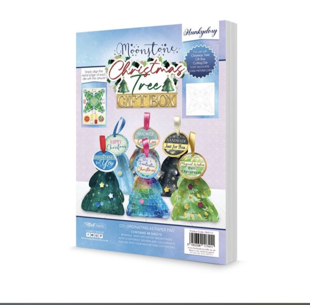 Hunkydory Moonstone Christmas Tree Gift Box Paper Pad Ide With Matching Die