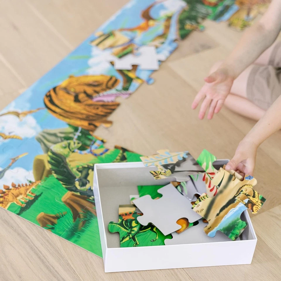 Melissa and Doug Land of Dinosaurs Floor Puzzle 48 Pc Jumbo Jigsaw for Ages 3 + - Image 3 of 4