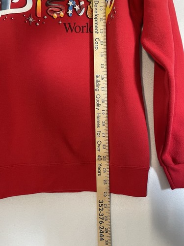 Vintage Walt Disney World Sweatshirt Crewneck Size S Red Spellout 50/50 - Picture 7 of 7
