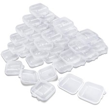 50 Packs Small Clear Plastic Storage Containers Mixed Empty Mini Case with Lids