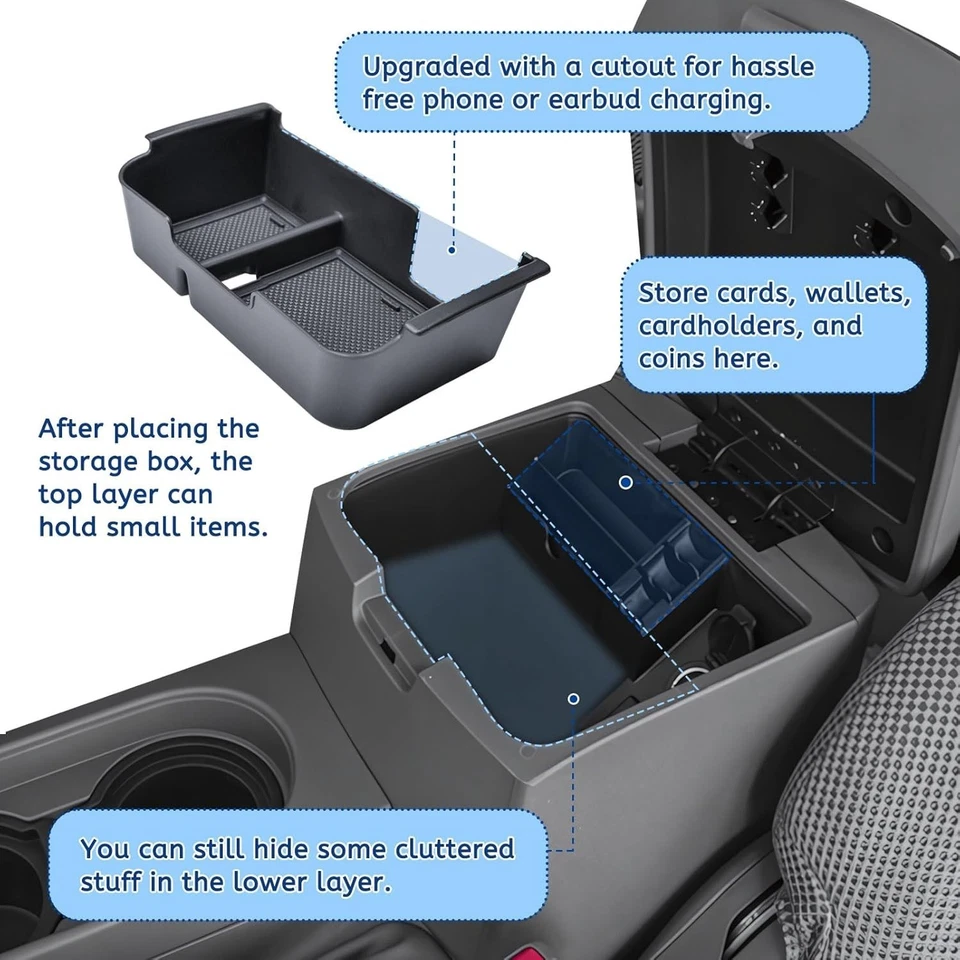 Center Console Dashboard Storage for Nissan Frontier 2005-2021 Premium Plastic . - Image 4 of 4