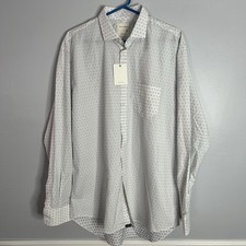 Billy Reid John T Long Sleeve Button Down Shirt Mens XXL White Diamond NWT
