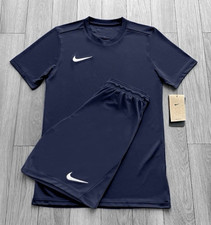 Nike Men's Navy 2-Piece Set T-Shirt & Shorts L Elastic Waist Drawstring
