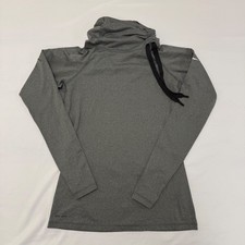 Nike Pro Women's Gray Dri-FIT Pullover Long Sleeve Hoodie Thumbholes M