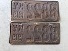 1919 Kentucky License Plate Pair - 8822 - Low four digit - Rare Pair — photo 2