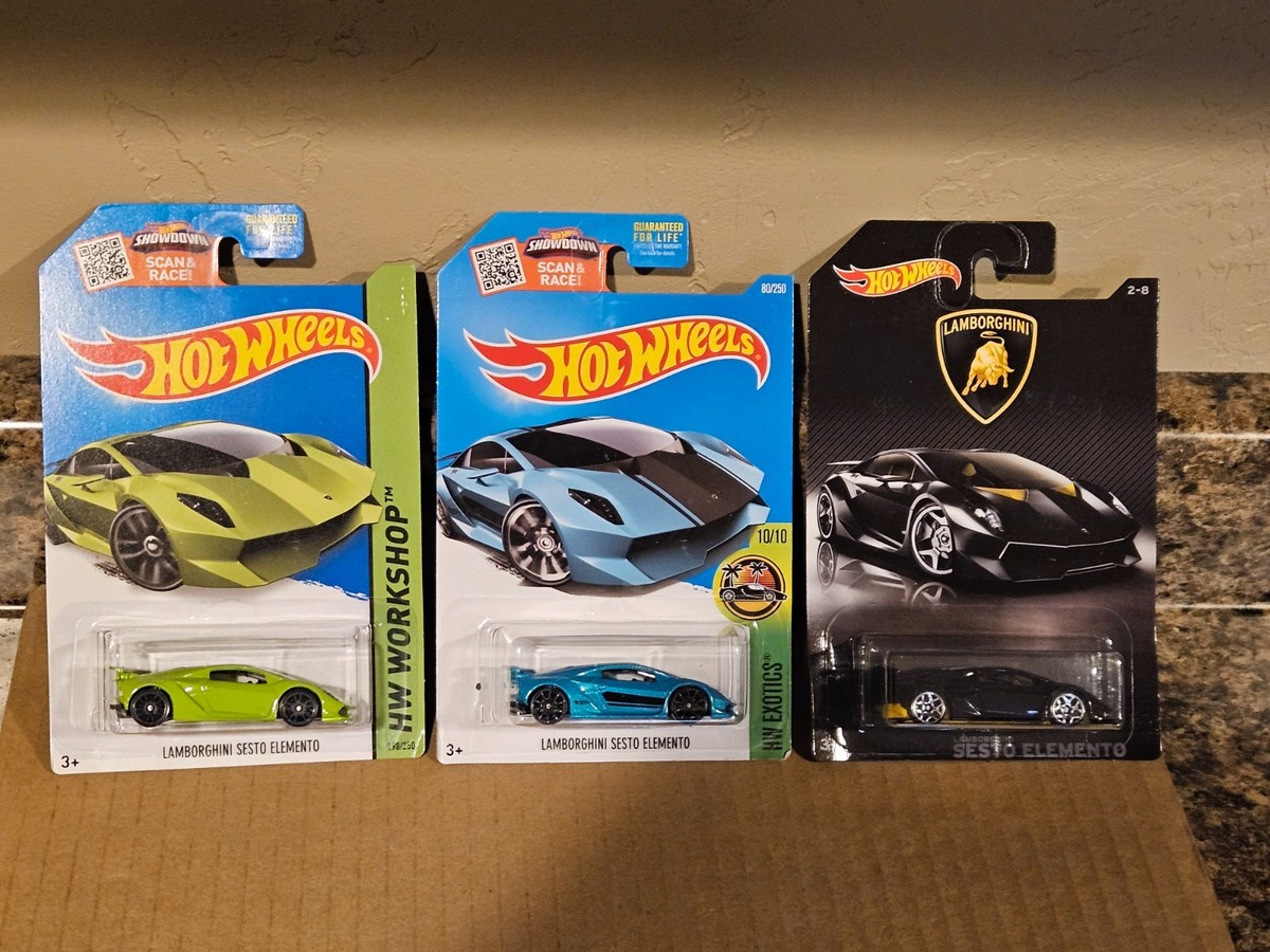 Hot Wheels Lot of 3 Lamborghini Sesto Elemento Variation Black