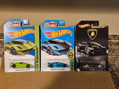 Hot Wheels Lot of 3 Lamborghini Sesto Elemento Variation Black Green Teal