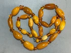 Vintage Baltic Butterscotch Amber Necklace Egg Yolk Honey Oval Beads 32.1g 60cm