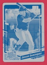Jasson Dominguez 1/1 RC Printing Plate 2023 Panini Donruss #89 Rated Prospect