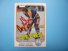 1981/82 O-PEE-CHEE NHL HOCKEY CARD #114 DOUG HICKS EX/NM NM AUTO AUTOGRAPH OPC