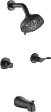 Matte Black 2-Handle Shower Faucet Set with Tub Spout Trim Kit
