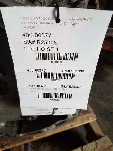 Automatic Transmission CVT 2.4L 4WD 4X4 Fits 07-10 PATRIOT 1205789 - Picture 6 of 12