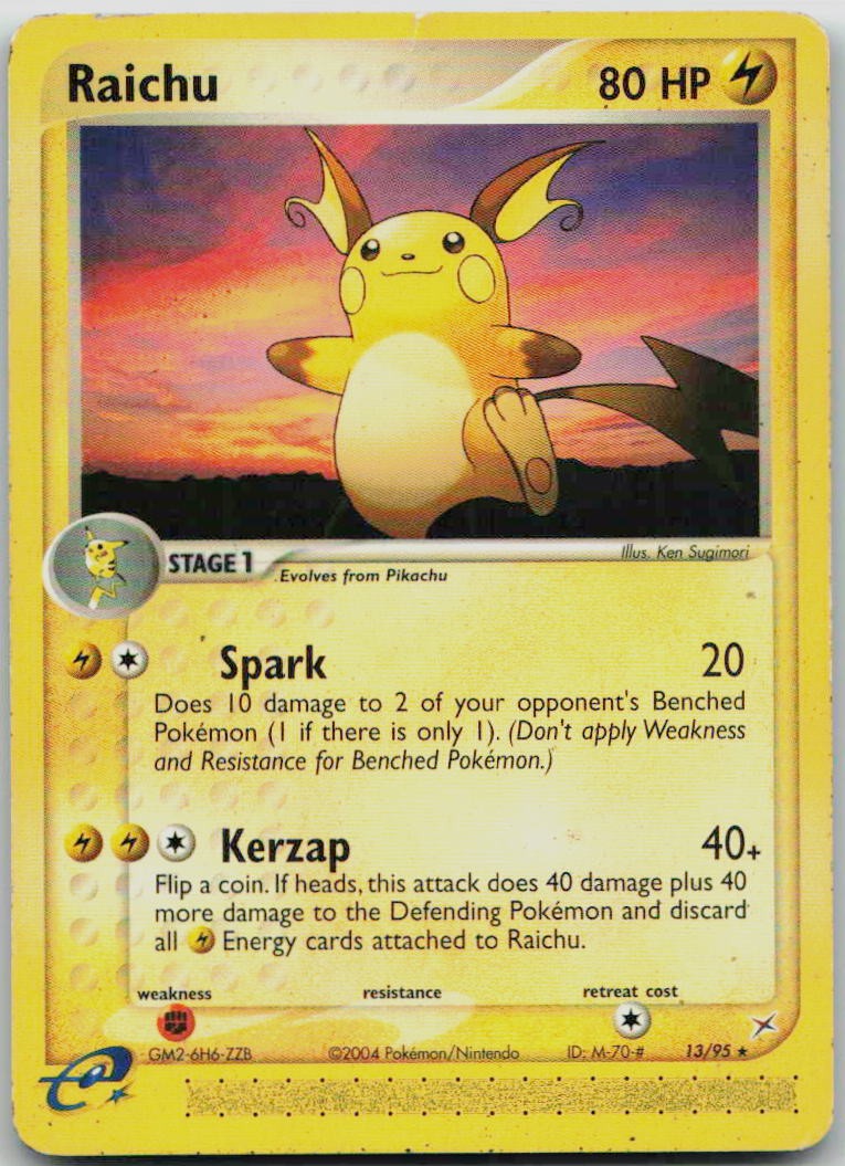 Raichu 13/95 MP FREE SHIPPING