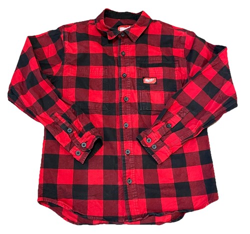 Camicia da lavoro Milwaukee uomo media rossa GRIDIRON in flanella con bottoni - Foto 1 di 6