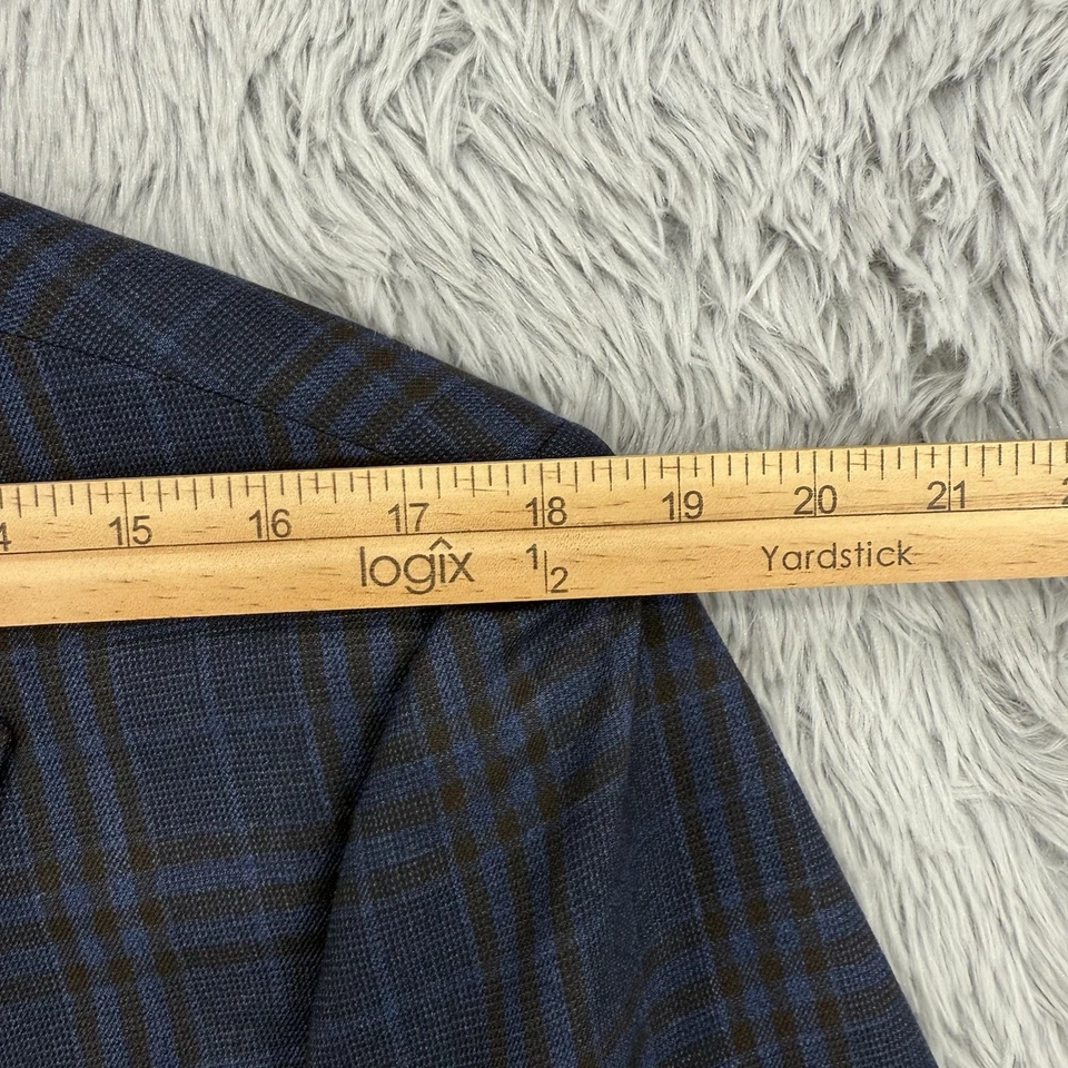 Blazer Samuelsohn Para Hombre 38 Azul Marino A Cuadros Rendimiento Ermenegildo Zegna Italia Lana Foto 2 de 4