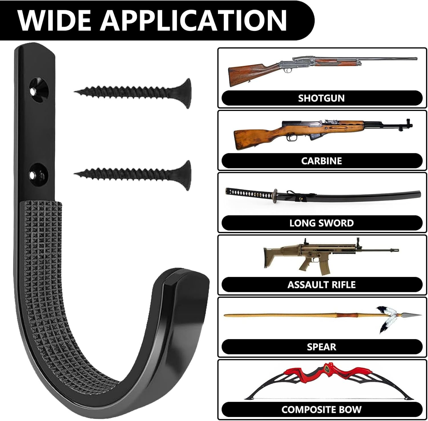 34 Pack Gun Rack Wall Mount, Gun Rack Bulk for Wall, Horizontal Metal Gun Rack f