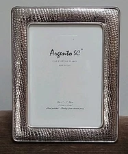Argento SC Sterling Silver CROCODILE PATTERN 5 x 7 Picture Frame NEW BOXED