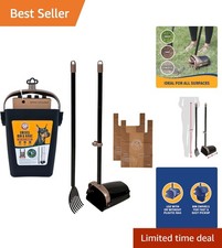 Heavy Duty Dog Pooper Scooper with Adjustable Handle and Waste Bags