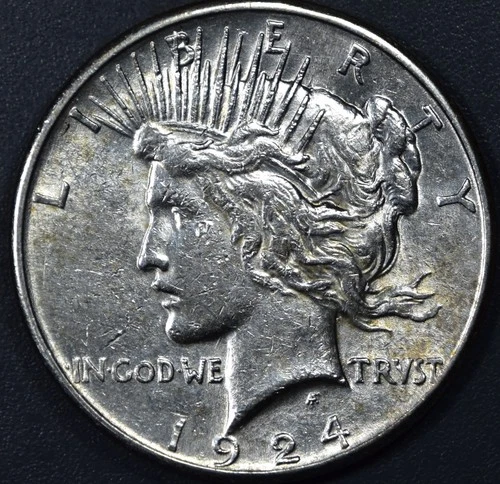 1924-S $1 PEACE SILVER DOLLAR KM# 150 Grade:  VF+ A6050