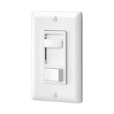 White On/Off Rocker Switch, Single-Pole/3-Way Dimmer Switch for CFL, Halogen, In