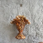 Fenton Vintage Vasa Murrhina Autumn  Orange Glass Basket Vase 1964-68