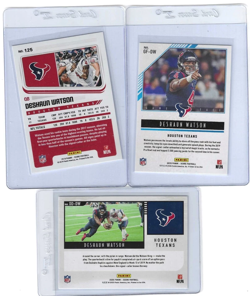 3 DIFF 2018 - 2020 Score Deshaun Watson cards with inserts all mint - Image 2 of 2