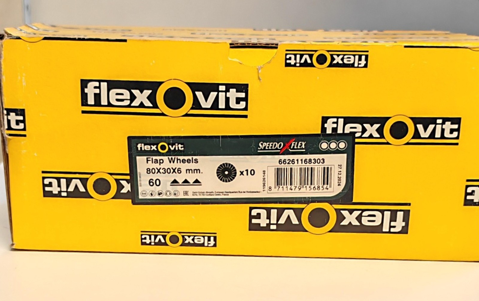 Meule à lamelles Flexovit 80x30x6 pour décaper l'acier et lisser les soudures