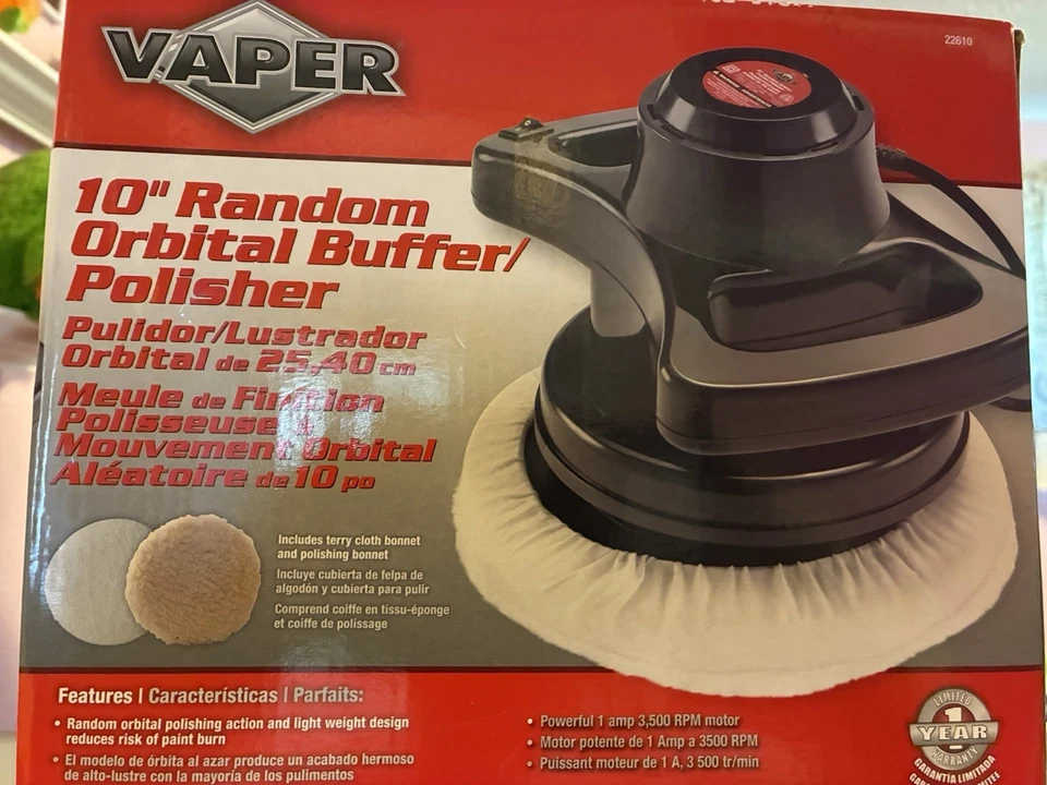 Vaper 10 pulgadas Pulidora/tampón orbital aleatoria, nueva de stock, probada Foto 2 de 2