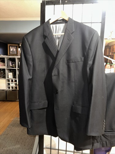 2024 CALVIN KLEIN Black Full Suit 42R Extreme Extra Slim Fit