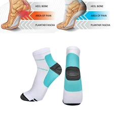 3 Pairs of Compression Socks Relieve Plantar Fasciitis Pain Elasticity Non-Slip