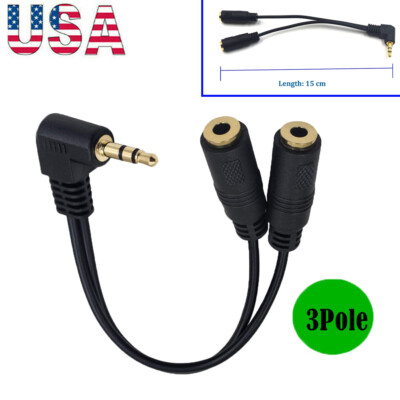 3.5mm Audio Stereo Y Splitter Extension Cable 3.5mm Male to 2 Port 3.5mm Female
