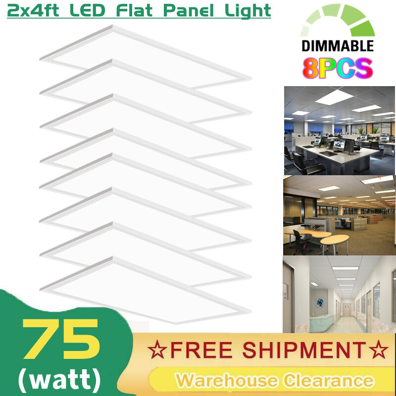 75Watt 2x4ft LED Flat Panel Lights, Dimmable Drop Ceiling Light