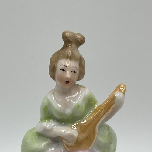 Vintage Porcelain Ceramic ERPHILA Germany Trinket Dish Woman Flowers Guild MCM - Picture 2 of 12