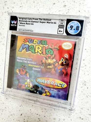 WATA 9.8 A+ SUPER MARIO 64 WAVE RACE Offical Soundtrack Graded Sealed - POP 1! - Picture 5 of 13