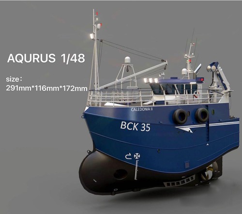 AQURUS 1:48 29mm 11" Tug Trawler Boat RC Model Ship Kit - Picture 8 of 14