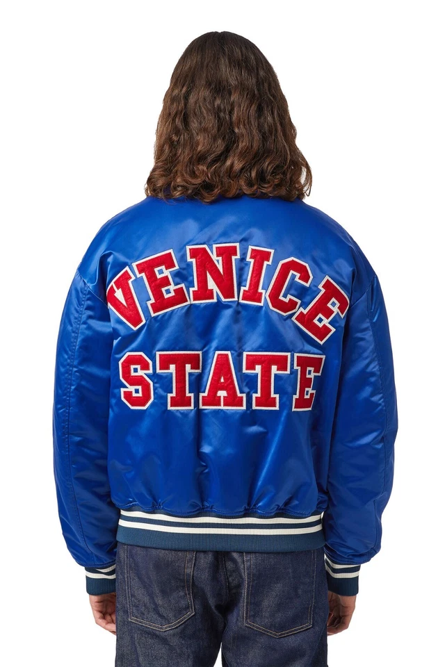 Diesel X6601 Mens Blue Web J-Bulc Satin Bmber Jacket Size L - Image 2 of 4