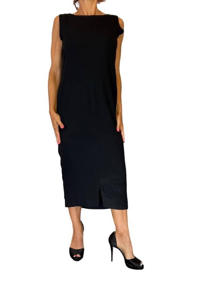 SONIA RYKIEL FRANCIA MUJER VESTIDO CHAQUETA NEGRA CONJUNTO TRAJE FUNDA SIN MANGAS 44 M Foto 2 de 4