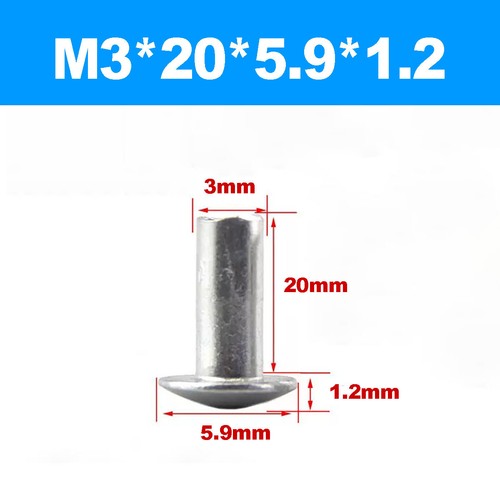 Aluminum Large Round / Flat Head Semi Hollow Rivet,Hollow Rivet, M2M2.5M3M4M5M6 - Picture 33 of 123