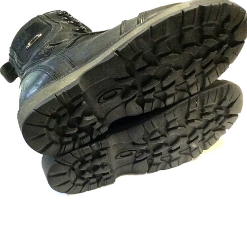 MEN'S OAKLEY GATLING BLACK LEATHER TACTICAL BOOTS Sz 10.5 Military w/ Gold Icons - Imagen 5 de 8