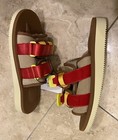 Suicoke Slide Leather Moto Red Beige 8 sandal slipper flip flop sheepskin — photo 2