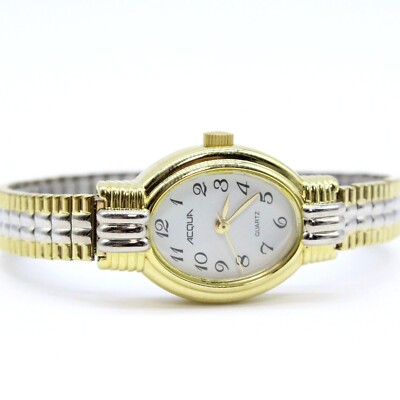 Acqua White Dial Gold Tone Oval Case Two Tone Stainless  display picture 2