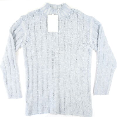 OUR LEGACY M4213FIB ICE BLUE XL 48 WOOL BLEND FUNNEL NECK KNIT SWEATER MENS NEW