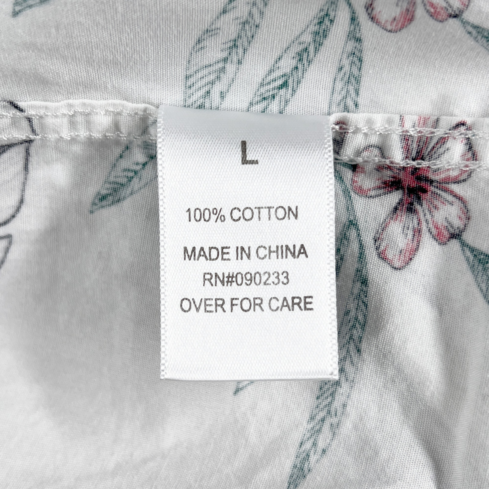 PacSun Men's Large White Tropical Hibiscus Print Short Sleeve Button-Up Shirt